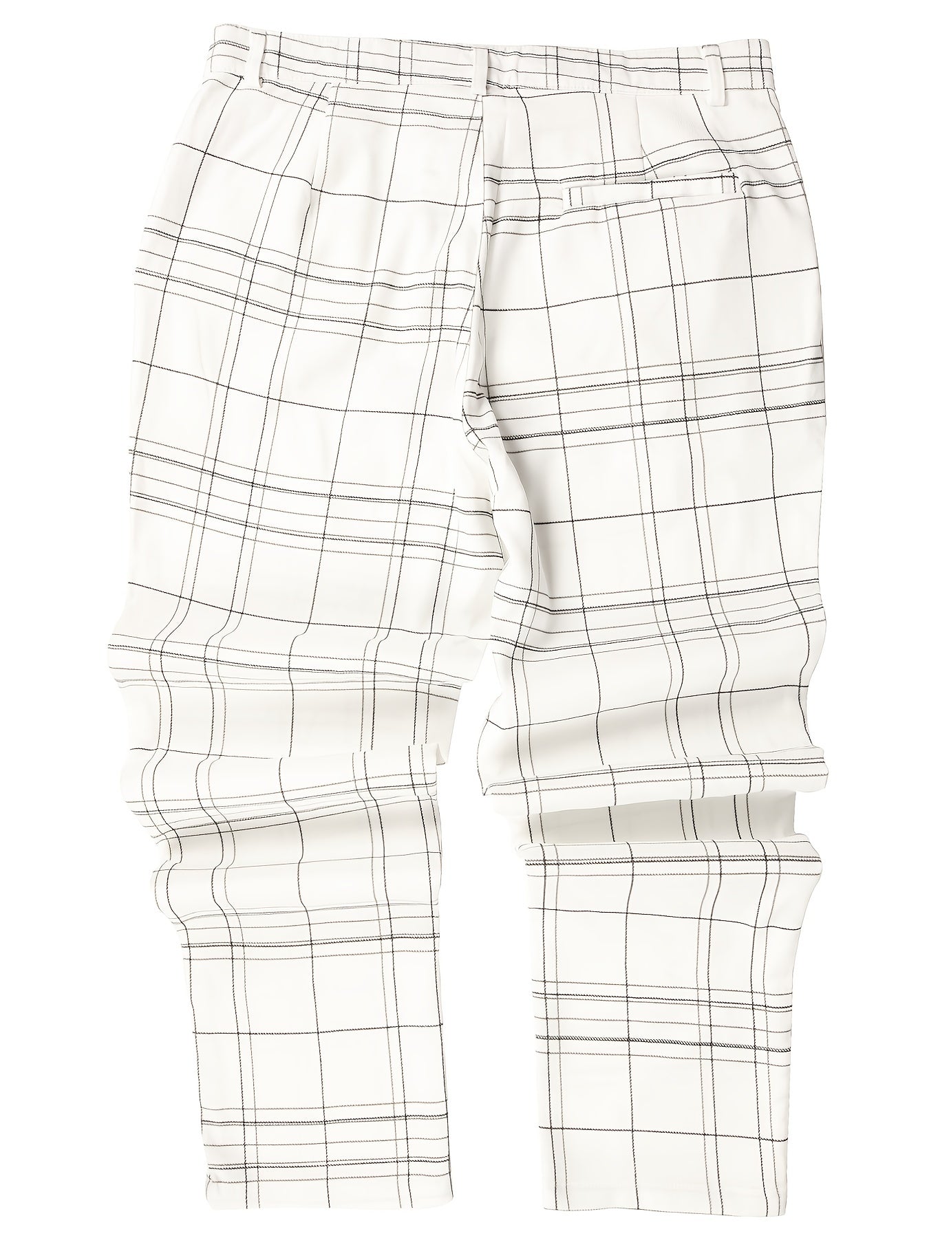 Men's Plaid Print Slim Fit Pants for Autumn/Spring