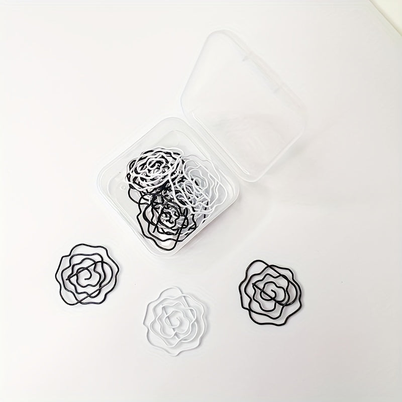 10pcs Rose Paper Clip Metal Bookmark Pocket Clip Styling Paper Clip