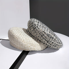 Plaid Pattern Beret Lightweight Painter Cap Vintage Berets