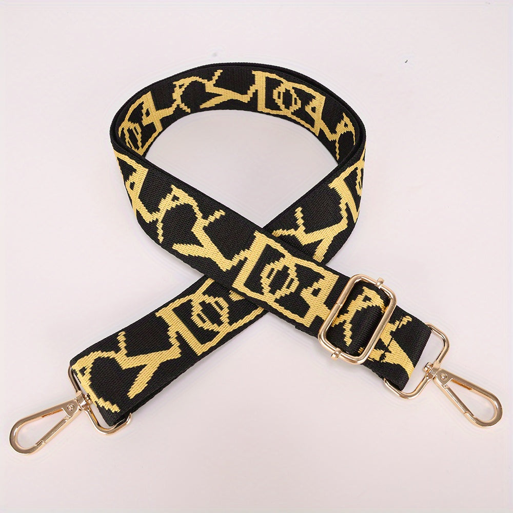 Letter Embroidery Wide Shoulder Strap for Crossbody Bag