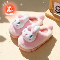 Cartoon Furry Girls House Shoes Non Slip Soft Bottom Indoor Walking Shoes