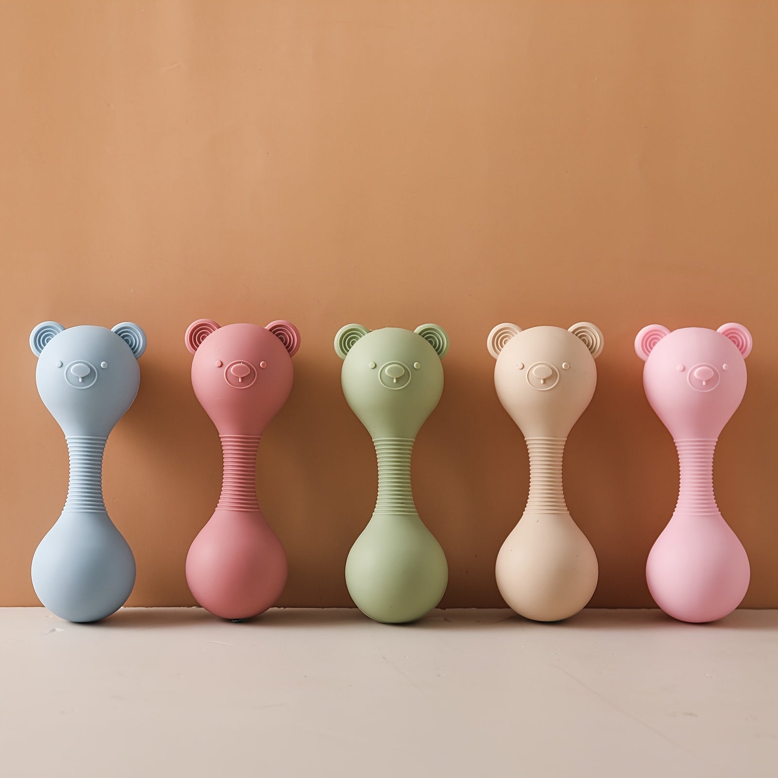 Colorful Silicone Kids Sand Hammer Soft Grip Rattle Toy