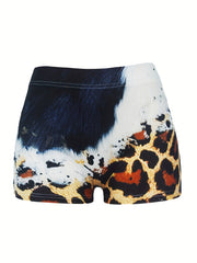 Letter Print Skinny Shorts for Women