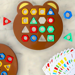 Bear Shape Matching Toys Colorful Geometric Blocks for Kids' Thinking Skills