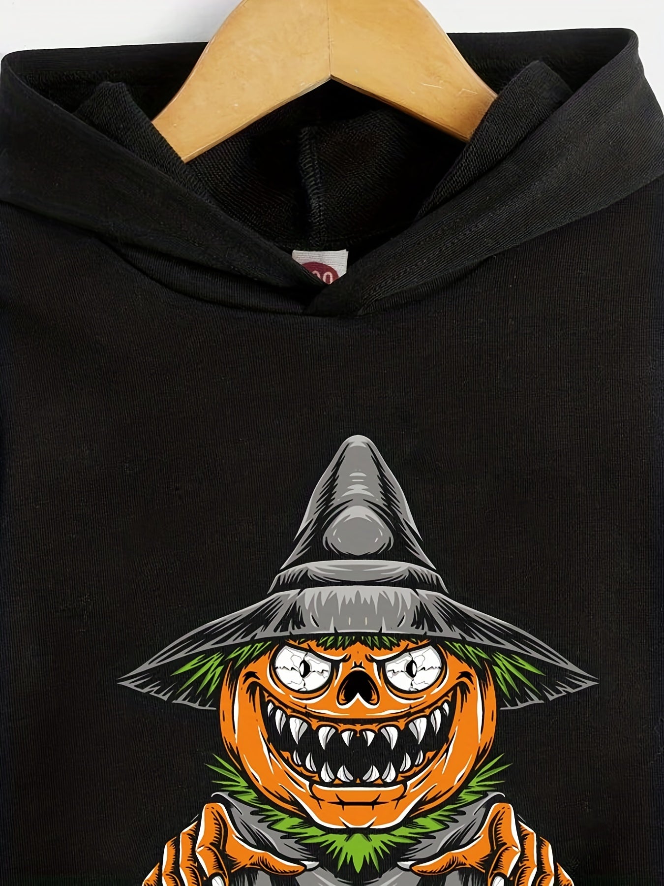 Boys Halloween Party Pumpkin Dinosaur Hooded Sweatshirt