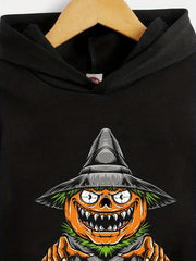 Boys Halloween Party Pumpkin Dinosaur Hooded Sweatshirt