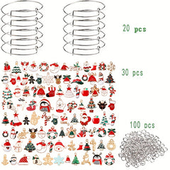 Christmas DIY Charms Bracelet Kit with Bangle Bracelets & Charms