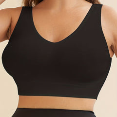 Sports Bra Seamless V Neck Padded High Stretch Running Yoga Bra