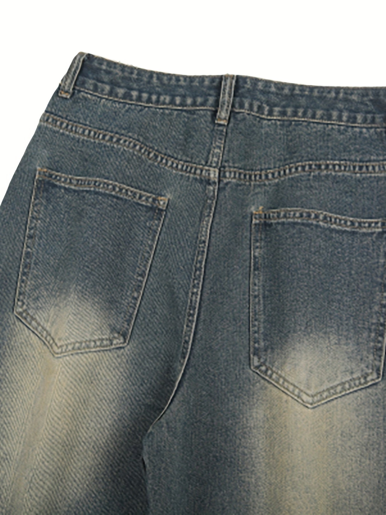Vintage Distressed Jeans Men's Casual Straight Leg Denim Pants