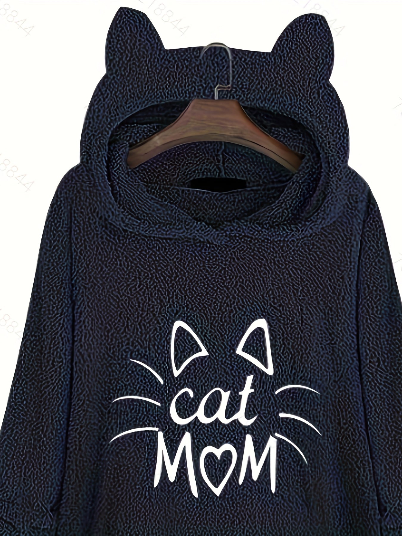 Cat Mom Print Hoodie Casual Long Sleeve Sweatshirt
