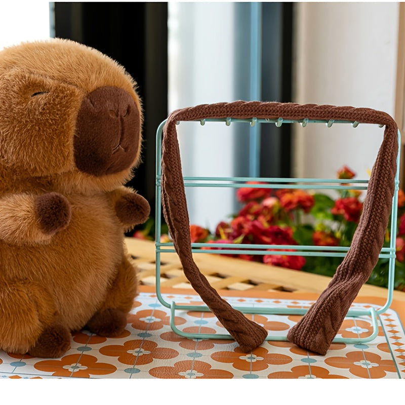 Capybara Plush Toy with Scarf Dark Brown