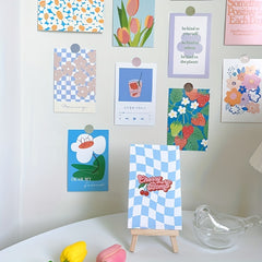 Floral Postcards Nordic Style Decorations - 48 Round Dot Stickers Included