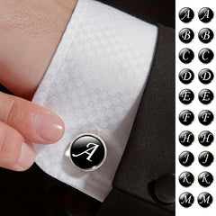 Men's Letter C Silver Cufflinks for Shirt Wedding