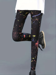 Graffiti Print Skinny Leggings Casual Women's Clothing