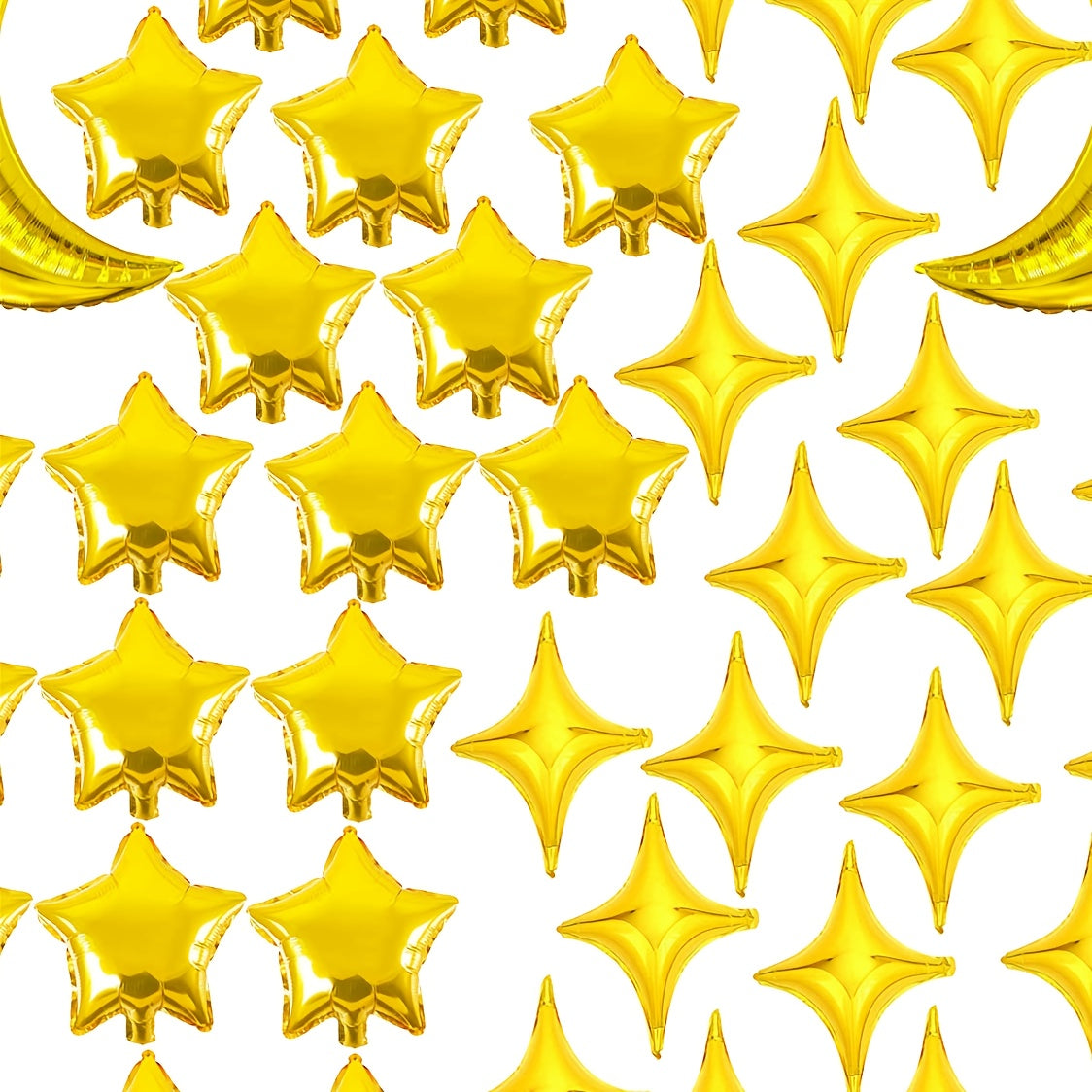 42Pcs Moon & Star Foil Balloons for Graduation Baby Shower Wedding