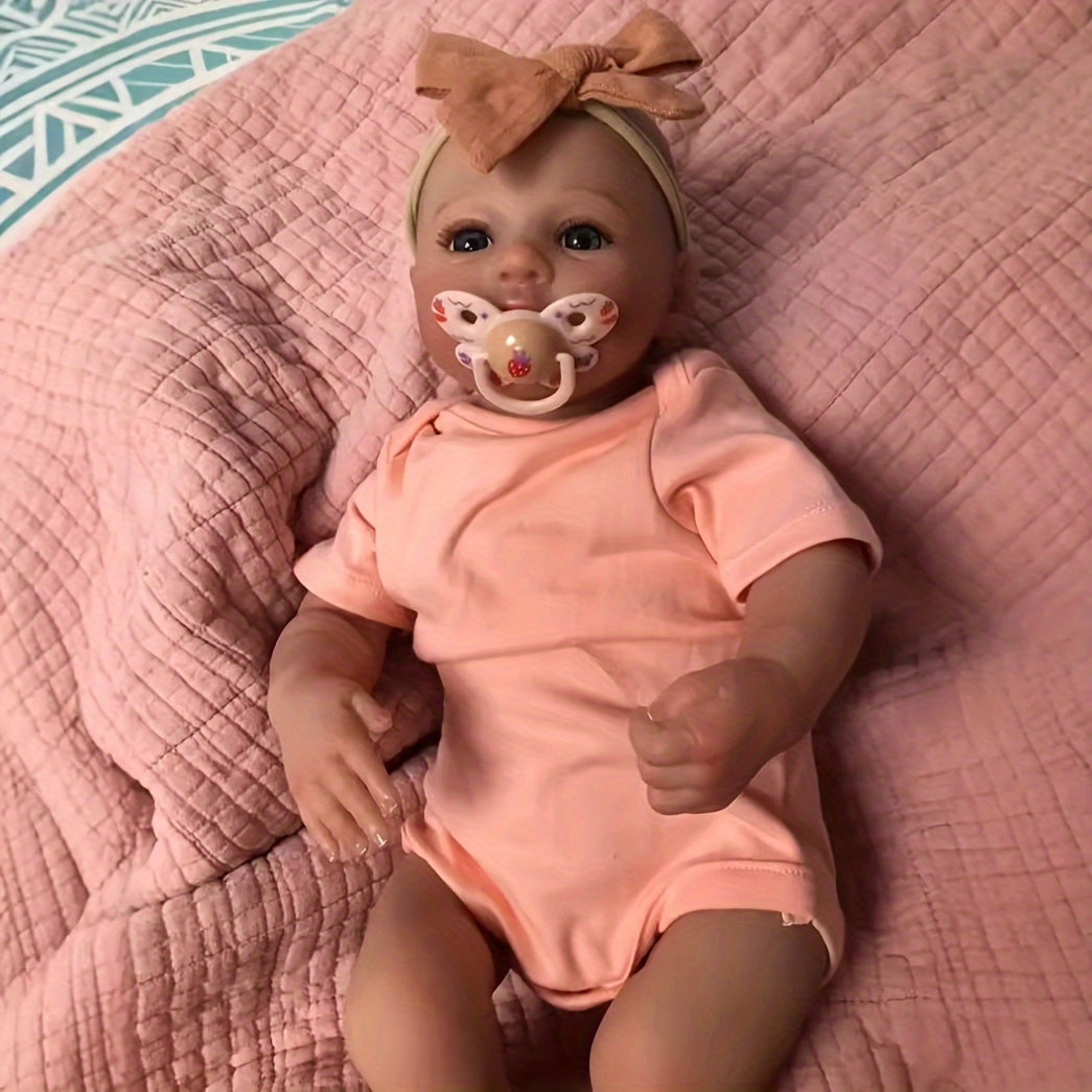 18 Inch NPK Meadow Reborn Doll Soft Cloth Body Orange Vinyl