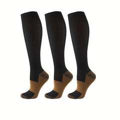 3 Pairs Copper Compression Stocking Outdoor Nylon Socks