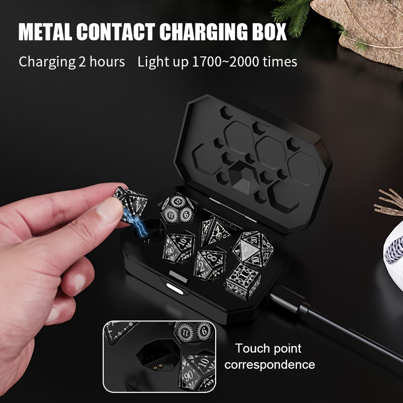 7pcs Rechargeable LED Dice Set for Board Games