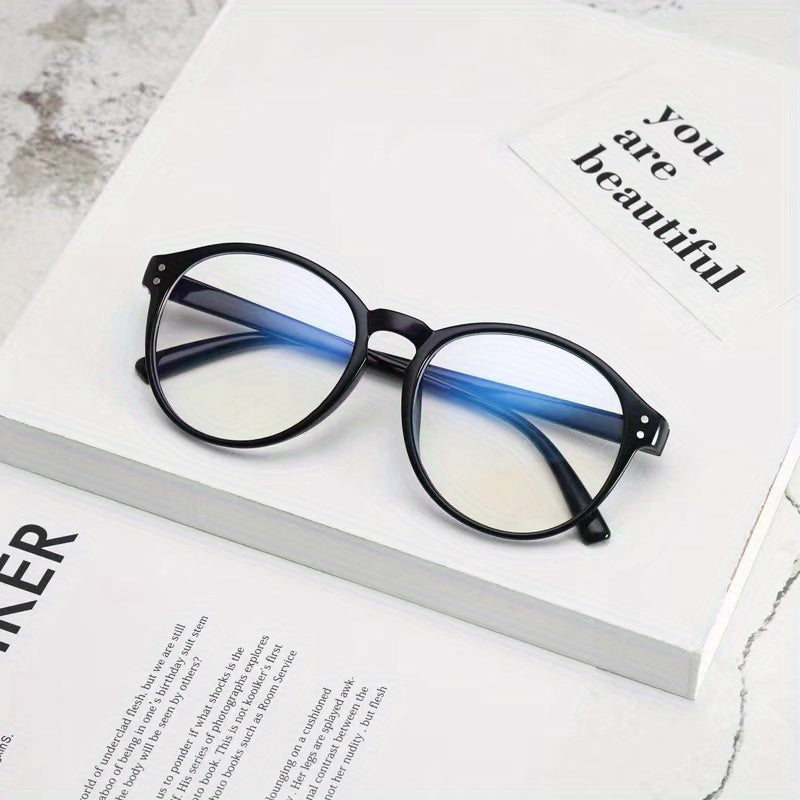 Men's Oval PC Glasses Anti-fatigue Anti-UV Eyewear
