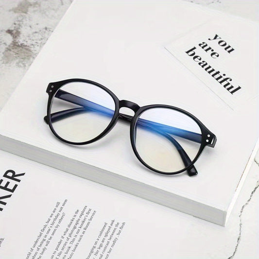 Men's Oval PC Glasses Anti-fatigue Anti-UV Eyewear
