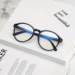 Men's Oval PC Glasses Anti-fatigue Anti-UV Eyewear