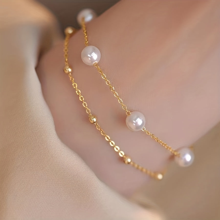 Natural Freshwater Pearl Bracelet Necklace Set - Adjustable Hand Neck Jewelry