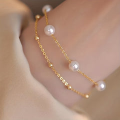 Natural Freshwater Pearl Bracelet Necklace Set - Adjustable Hand Neck Jewelry