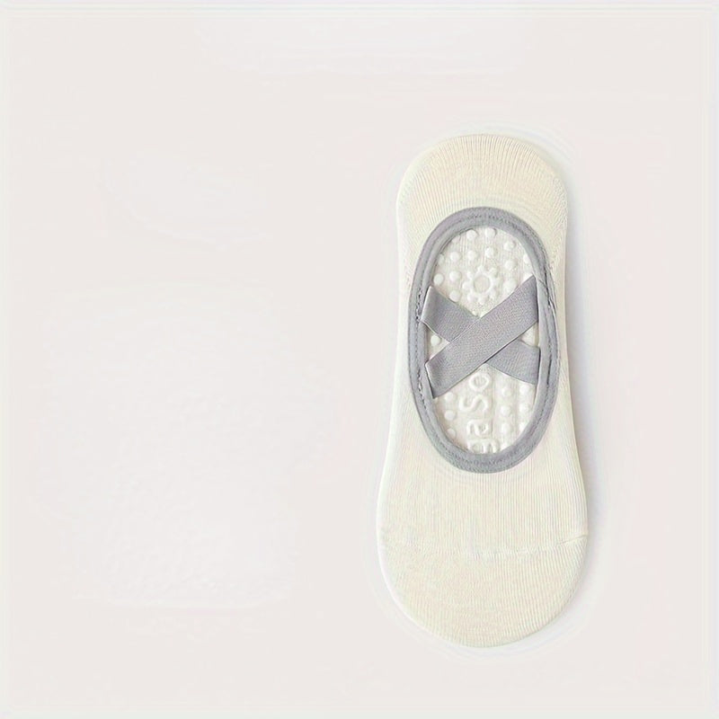 Women's Yoga Socks Non Slip Cross Strap - Sports Socks With Extra Grips