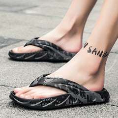 Men's Letters Print Slip On Flip Flops Assorted Colors