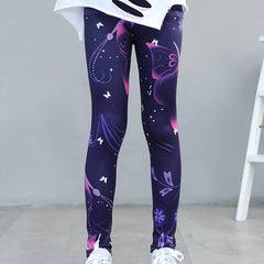Girls Fairy Graphic Stretch Athletic Leggings High Waist Yoga Pants