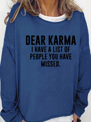 Letter Print Crew Neck Sweatshirt for Women