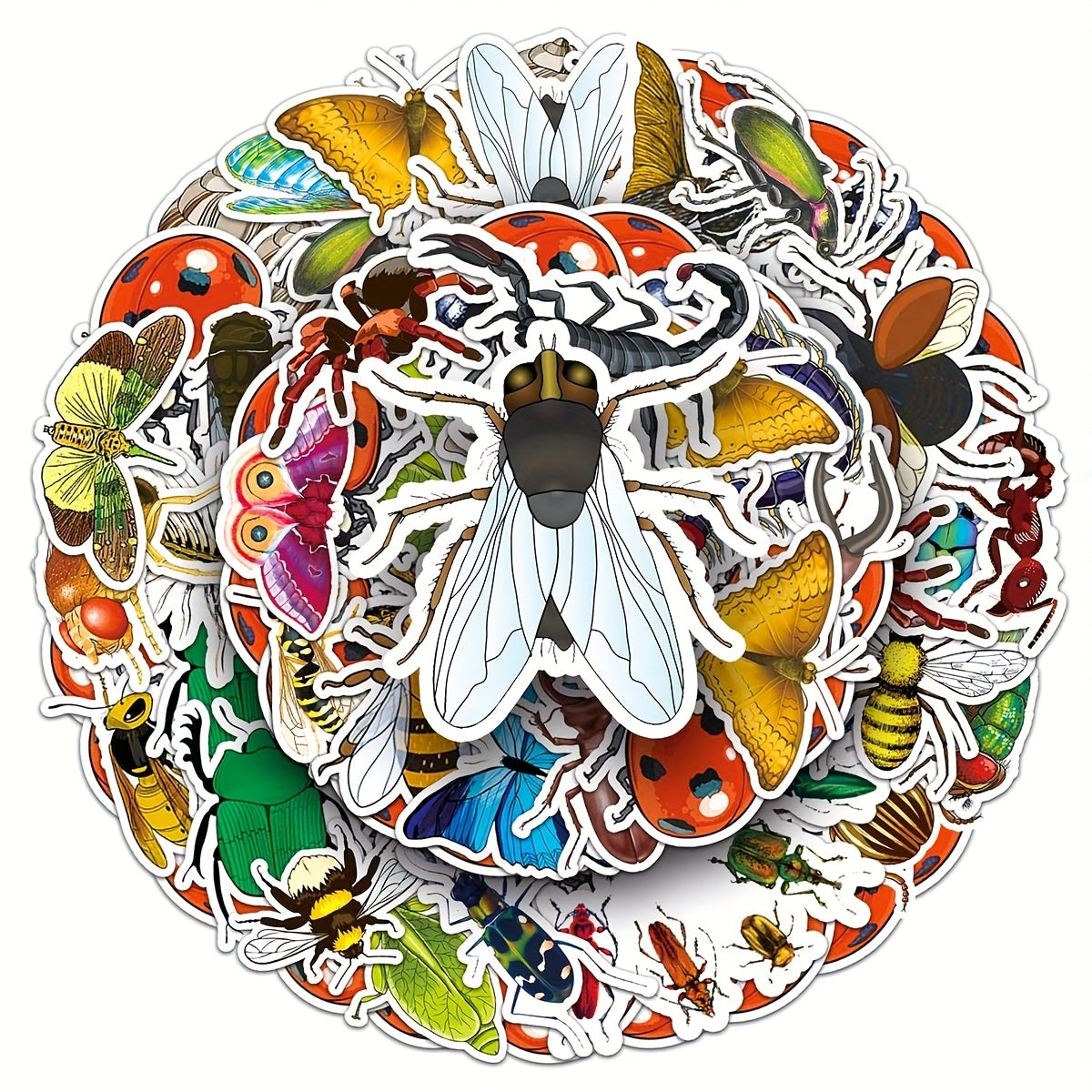 60pcs Insect Animal Waterproof Graffiti Stickers for DIY Phone Luggage