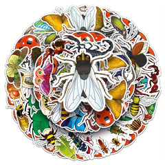 60pcs Insect Animal Waterproof Graffiti Stickers for DIY Phone Luggage