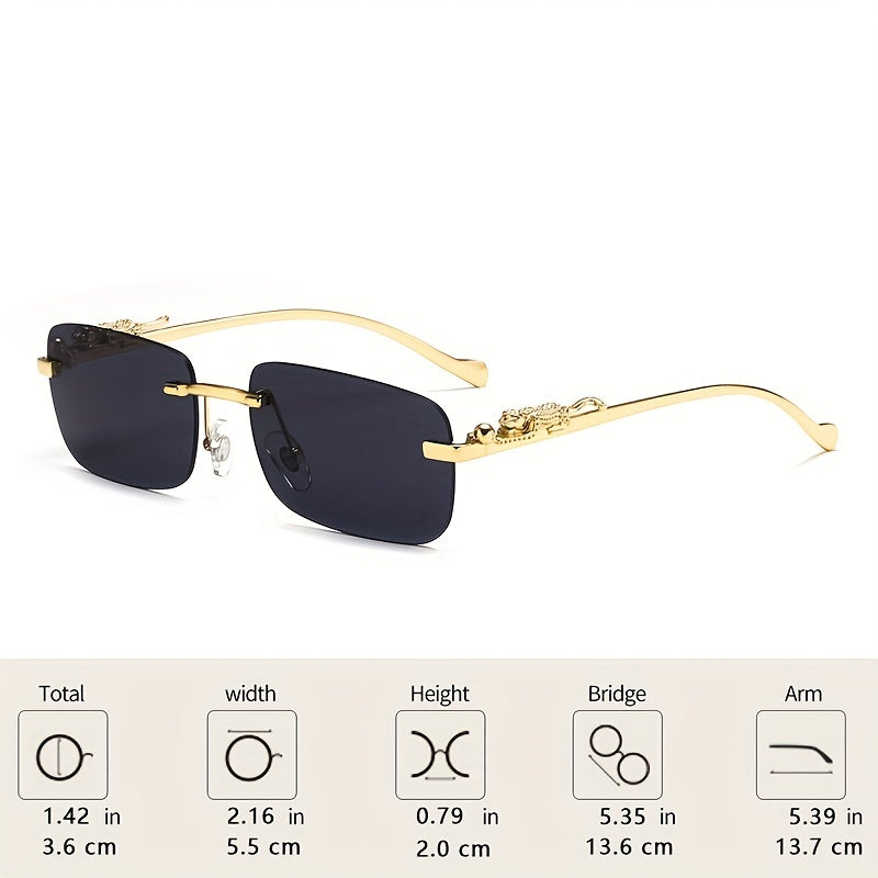 Leopard Head Metal Sunglasses Square Frame Colorful Women & Men