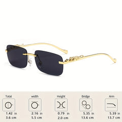 Leopard Head Metal Sunglasses Square Frame Colorful Women & Men