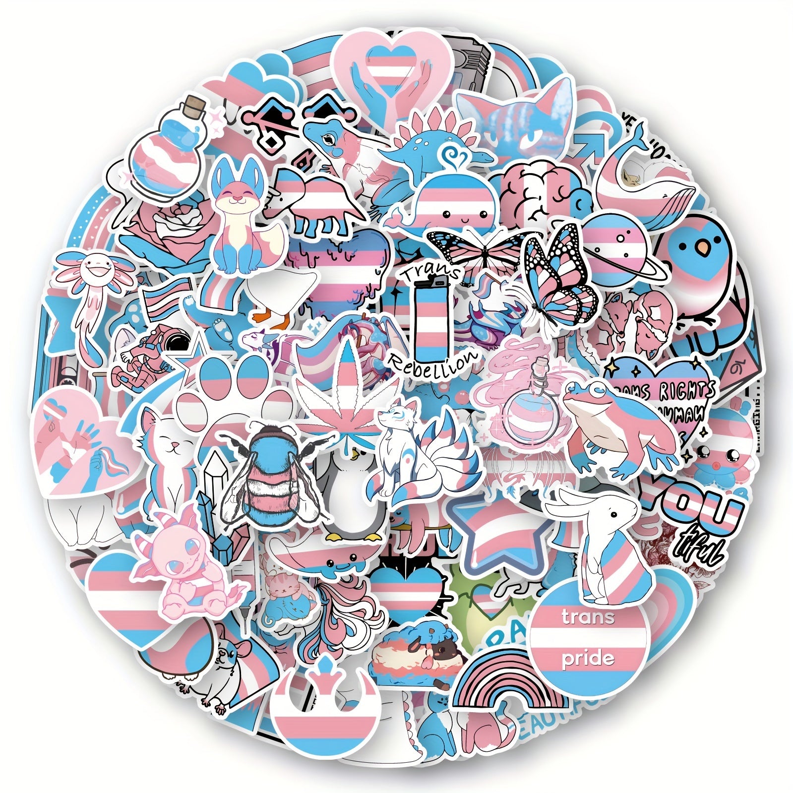 Transgender Pride Stickers 100pcs LGBT Vinyl Decals