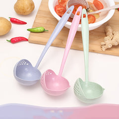 Wheat Straw Ladle Soup Spoon Leak Spoon 2-in-1 Plastic Tableware