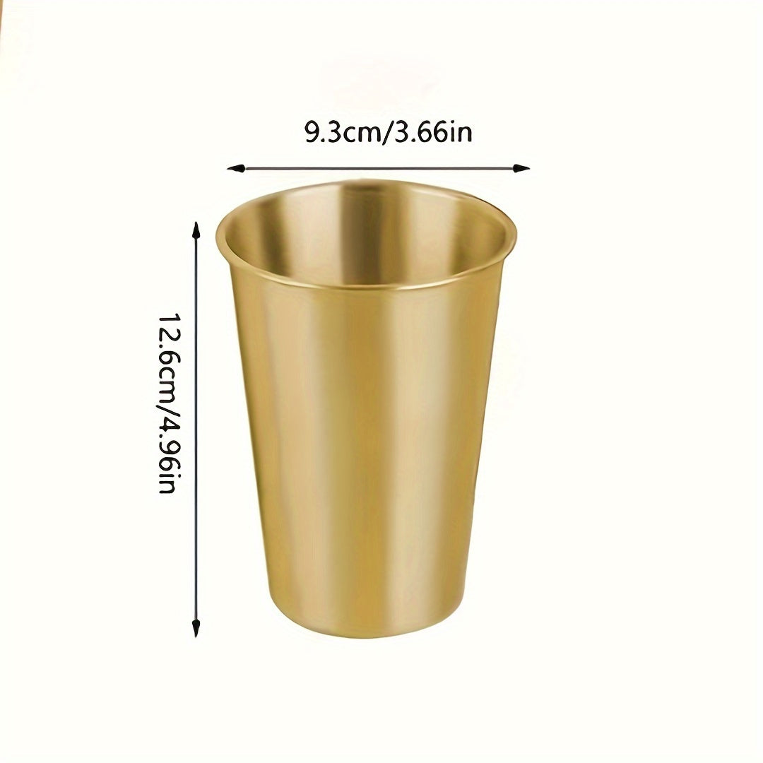 4pcs Golden Stainless Steel Insulated Mugs 16.9oz Camping Hiking Backpacking Pic