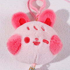 Macaron Blush Rabbit Keychain Pendant Plush Toy For Girls