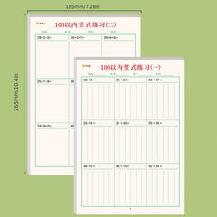 Math Workbook Set Addition Subtraction Vertical Math Exercise Book within 100