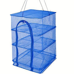 4-Layer Foldable Food Dehydrator with Zip Opening Hanging Nylon Net
