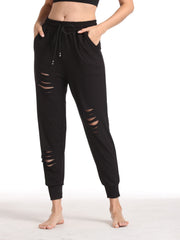 Solid Hollow Loose Pants Sports Fitness Yoga Running Pants