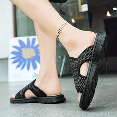 Men's Open Toe Slides Non Slip House Shoes Summer