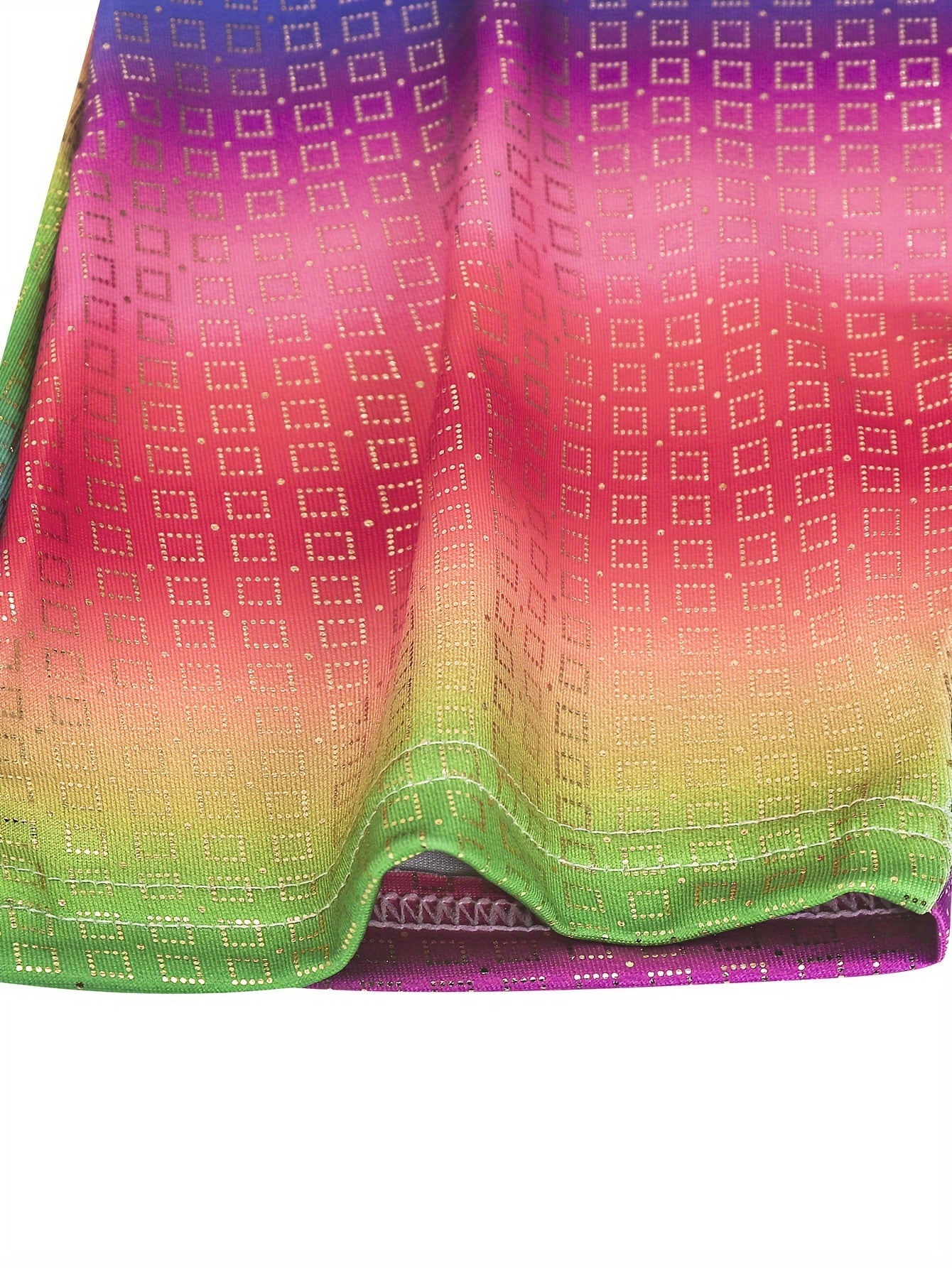 Rainbow Striped Gymnastics Romper Jumpsuit