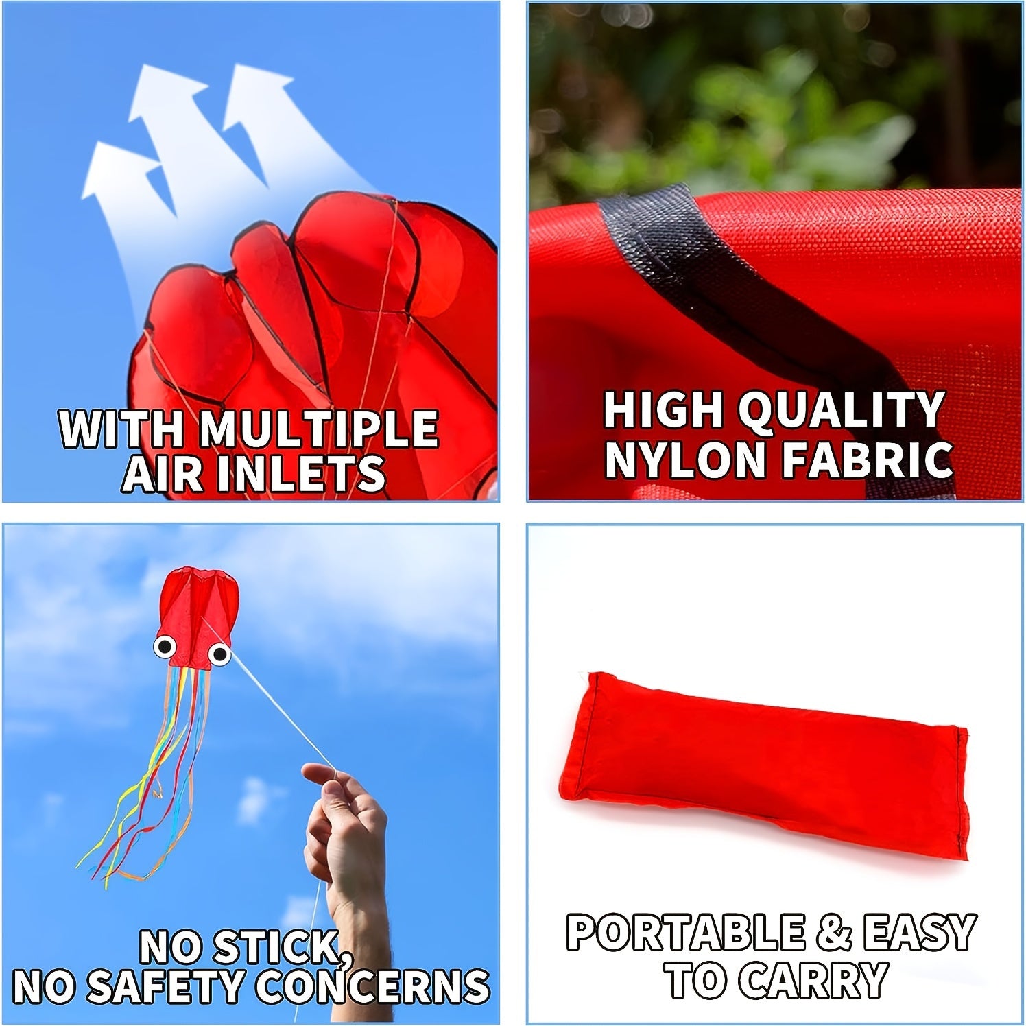 Creative Octopus Kite With Long Tail for Outdoor Fun
