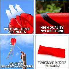 Creative Octopus Kite With Long Tail for Outdoor Fun