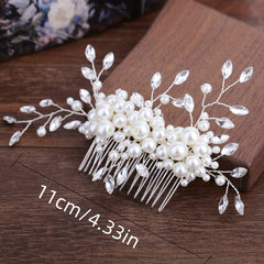 Bridal Crystal Faux Pearl Hair Comb Wedding Hair Accessories