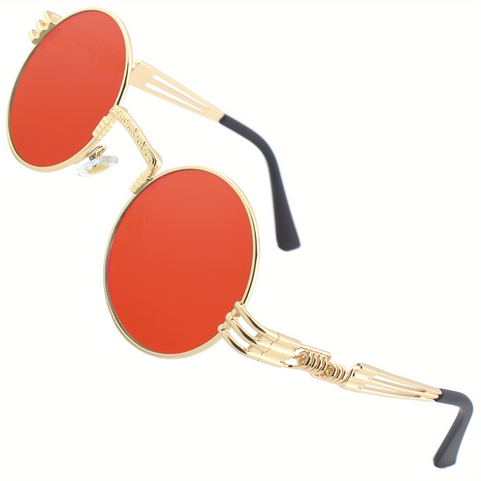 Retro Steampunk Round Metal Polarized Sunglasses