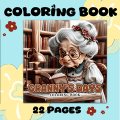 Deluxe Edition Vibrant Granny Adult Coloring Book 22 Pages 20x20cm