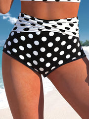 Polka Dot Retro Bikini Set Halter Bra & Ruched Panty Swimsuit
